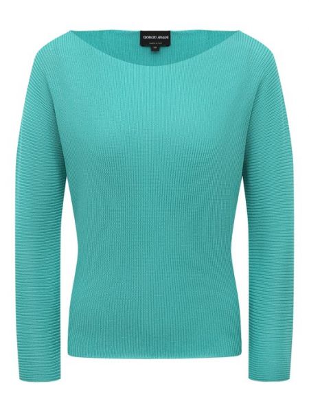 Пуловер из вискозы Giorgio Armani зеленый