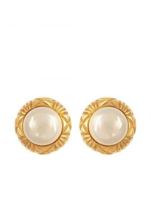 Boucles d'oreilles avec perles à boucle Chanel Pre-owned
