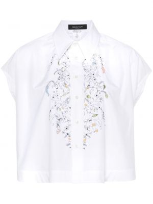 Βαμβακερό πουκάμισο με κέντημα Fabiana Filippi λευκό