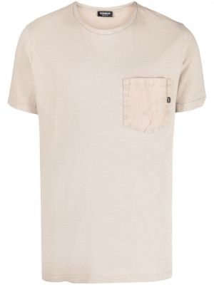 Kokvilnas t-krekls ar kabatām Dondup bēšs