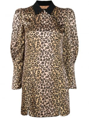 Mini obleka s potiskom z leopardjim vzorcem De La Vali