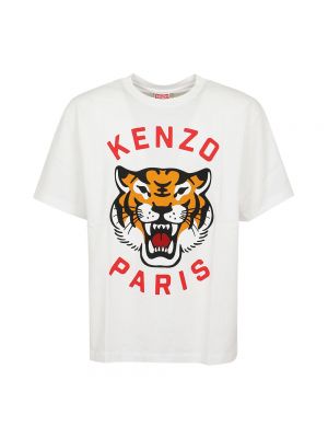 Koszulka oversize w tygrysie prążki Kenzo biała