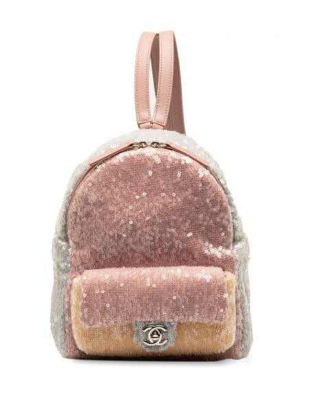 Rucsac cu paiete Chanel Pre-owned roz