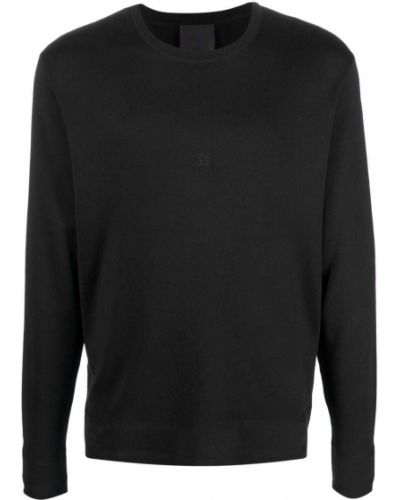 Svilen pulover z vezenjem Givenchy črna