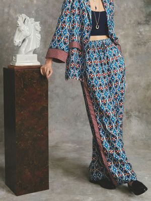 Spodnie z nadrukiem w abstrakcyjne wzory Cara Cara niebieskie