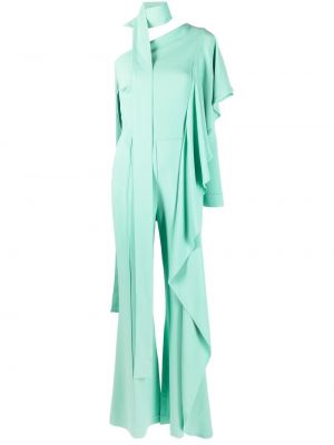 Lång jumpsuit med drapering Elie Saab grön