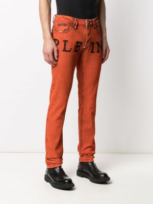 Straight fit džíny Philipp Plein oranžové