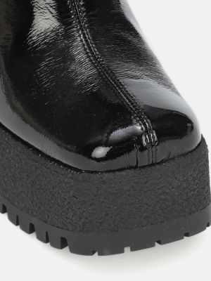 Ankle boots skórzane na platformie ze skóry ekologicznej Miu Miu czarne