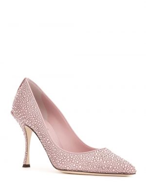 Calzado con tacón de cristal Dolce & Gabbana rosa