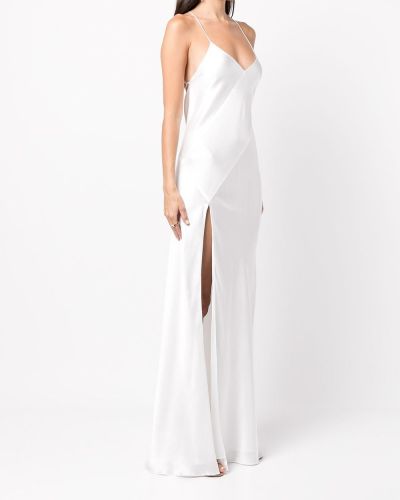 Jedwabna sukienka wieczorowa Michelle Mason biała