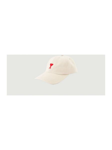 Cappello con visiera di cotone Ami Paris bianco