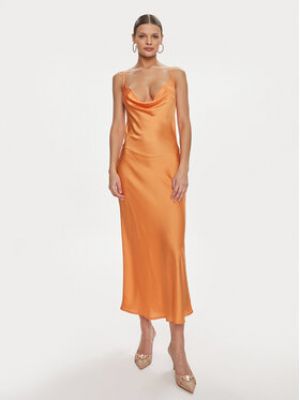 Slim fit koktejlové šaty Guess oranžové