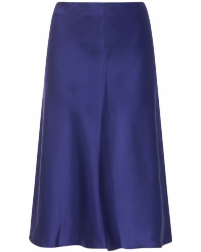 Saténové midi sukně Stella Mccartney fialové