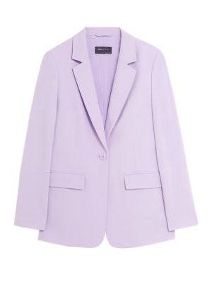 Womens M&S Collection Relaxed Single Breasted Blazer - Lilac, Lilac M&s Collection