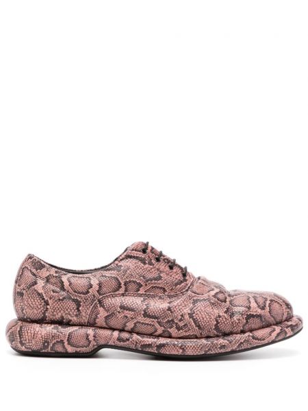 Кожени ниски обувки с принт със змийски принт Martine Rose розово