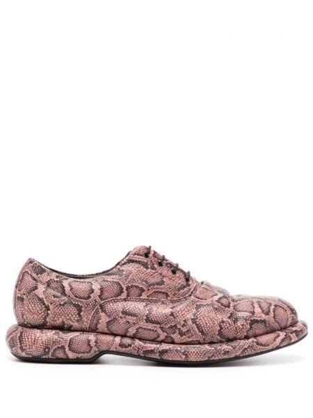 Leder oxford schuhe mit print mit schlangenmuster Martine Rose pink