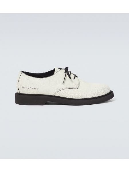 Leder derby schuhe Common Projects weiß