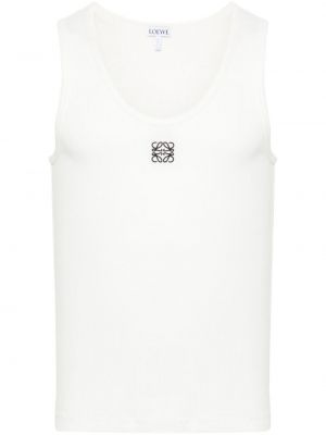 Βαμβακερό πουκάμισο με κέντημα Loewe λευκό