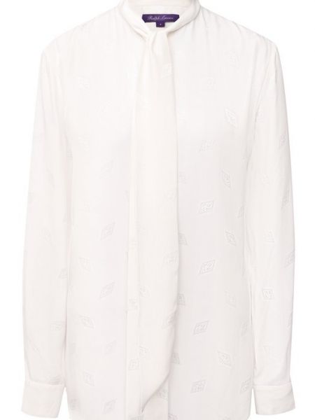 Шелковая блузка из вискозы Ralph Lauren белая