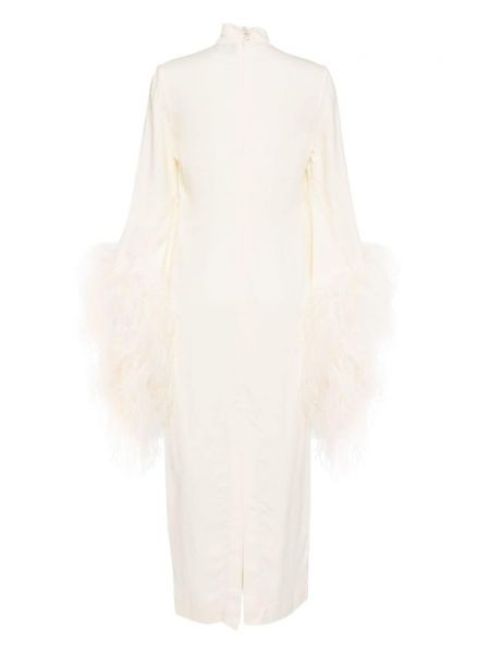 Sukienka z rozcięciem w piórka Taller Marmo biała