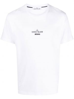 T-shirt con stampa Stone Island bianco