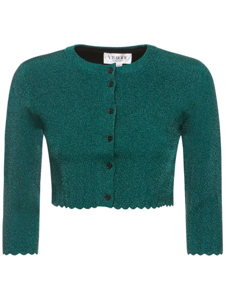 Kort sweater i viskose Victoria Beckham grøn