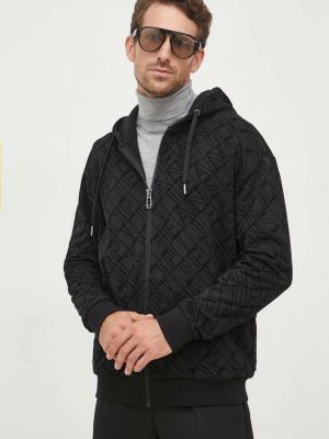 Pamučna hoodie s kapuljačom s printom Joop! crna