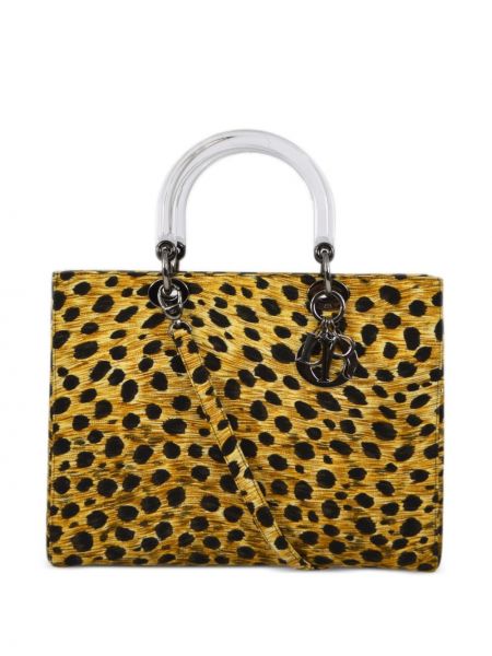 Shopper kabelka s potiskem Christian Dior Pre-owned žlutá