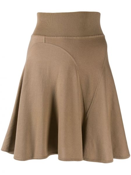 Vlněné pletená sukně s vysokým pasem Alaïa Pre-owned - hnědá