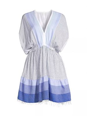 Платье миди с v-образным вырезом Lemlem синее