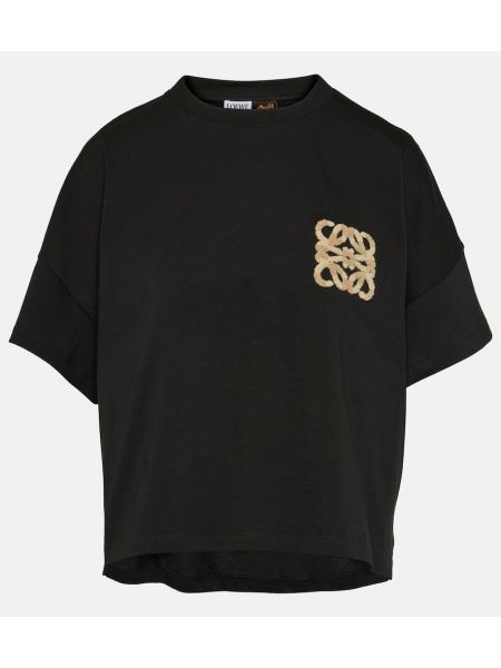 Džerzej bavlnené tričko Loewe čierna