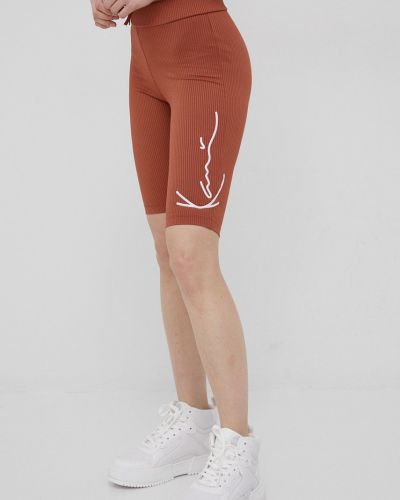Karl Kani rövidnadrág női, barna, nyomott mintás, közepes derékmagasságú