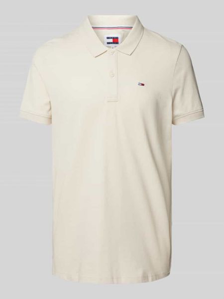 Polo slim fit Tommy Jeans beżowa