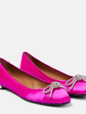 Szatén balerina cipők Aquazzura rózsaszín