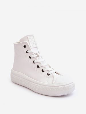 Sneakerși cu fermoar cu căptușeală cu stele Big Star Shoes alb