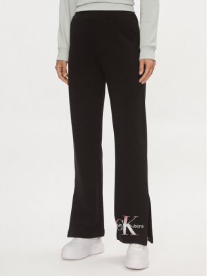 Pamut nadrág Calvin Klein Jeans fekete