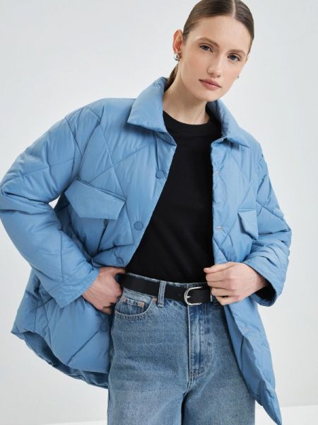 Утепленная демисезонная куртка Zarina голубая