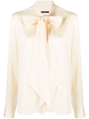 Сатенена блуза с панделка Alex Perry бяло