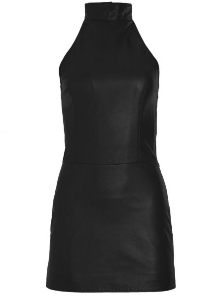 Czarna sukienka koktajlowa skórzana Retrofete