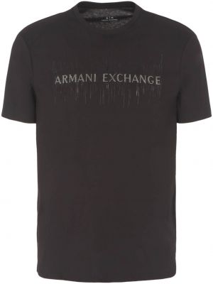 Tricou din bumbac Armani Exchange negru