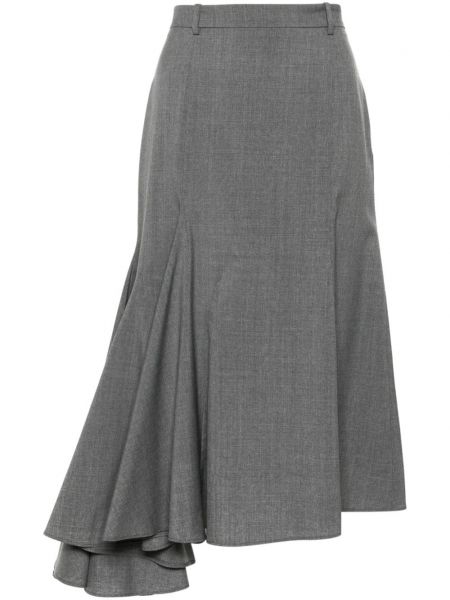 Asimetrična vunena suknja Viktor & Rolf siva