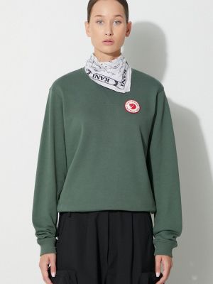 Пуловер с апликация Fjallraven зелено
