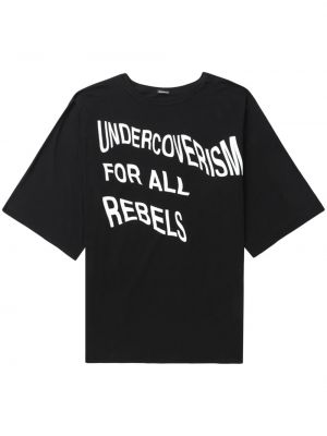 Kokvilnas t-krekls ar apdruku Undercover melns