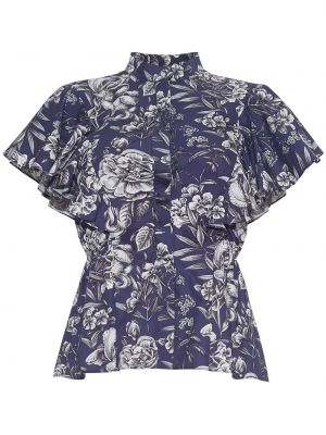 Φλοράλ μπλούζα με σχέδιο με βολάν Adam Lippes