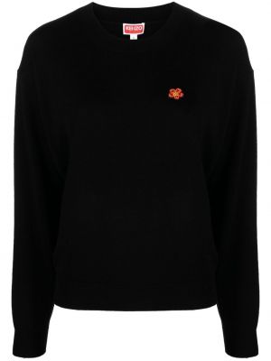 Φλοράλ μάλλινος πουλόβερ Kenzo μαύρο