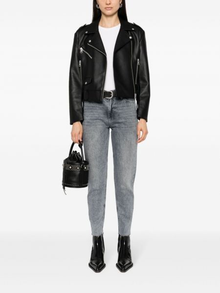 Skinny fit džinsi ar augstu vidukli Calvin Klein Jeans pelēks