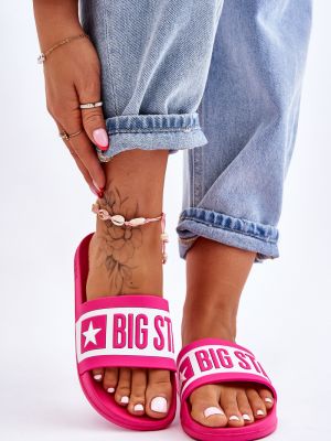 Papuci de casă cu stele Big Star Shoes roz