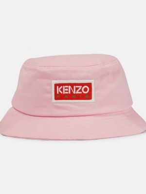 Хлопковая шляпа от солнца с вышитым логотипом Kenzo розовый
