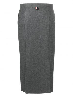 Vlněné pouzdrová sukně Thom Browne šedé