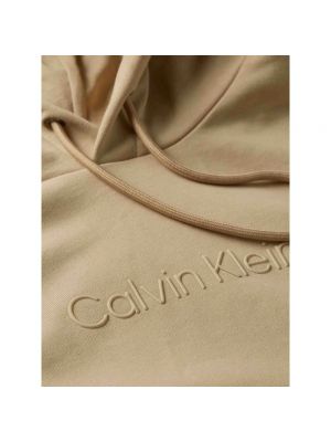 Bluza z kapturem Calvin Klein beżowa